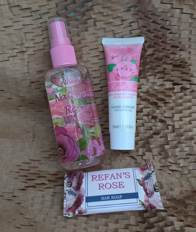 Rose Gift pack - Rose Water, mini hand cream and bar soap